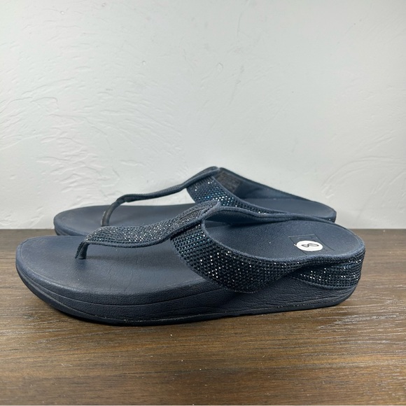 Fitflop Women's Blue Sparle Lulu Thong Sandals size 8 - Picture 3 of 7